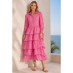 All in the details DANIELLA LONG SLEEVE TIERED DRESS $280 Lrg